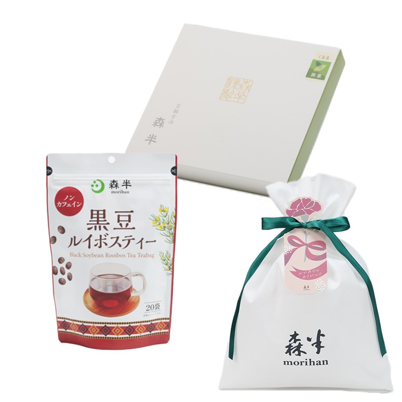 森半 母の日ギフトセットE [ 黒豆ルイボスティー(20P入り)＆抹茶くるる(10本入り) ]
