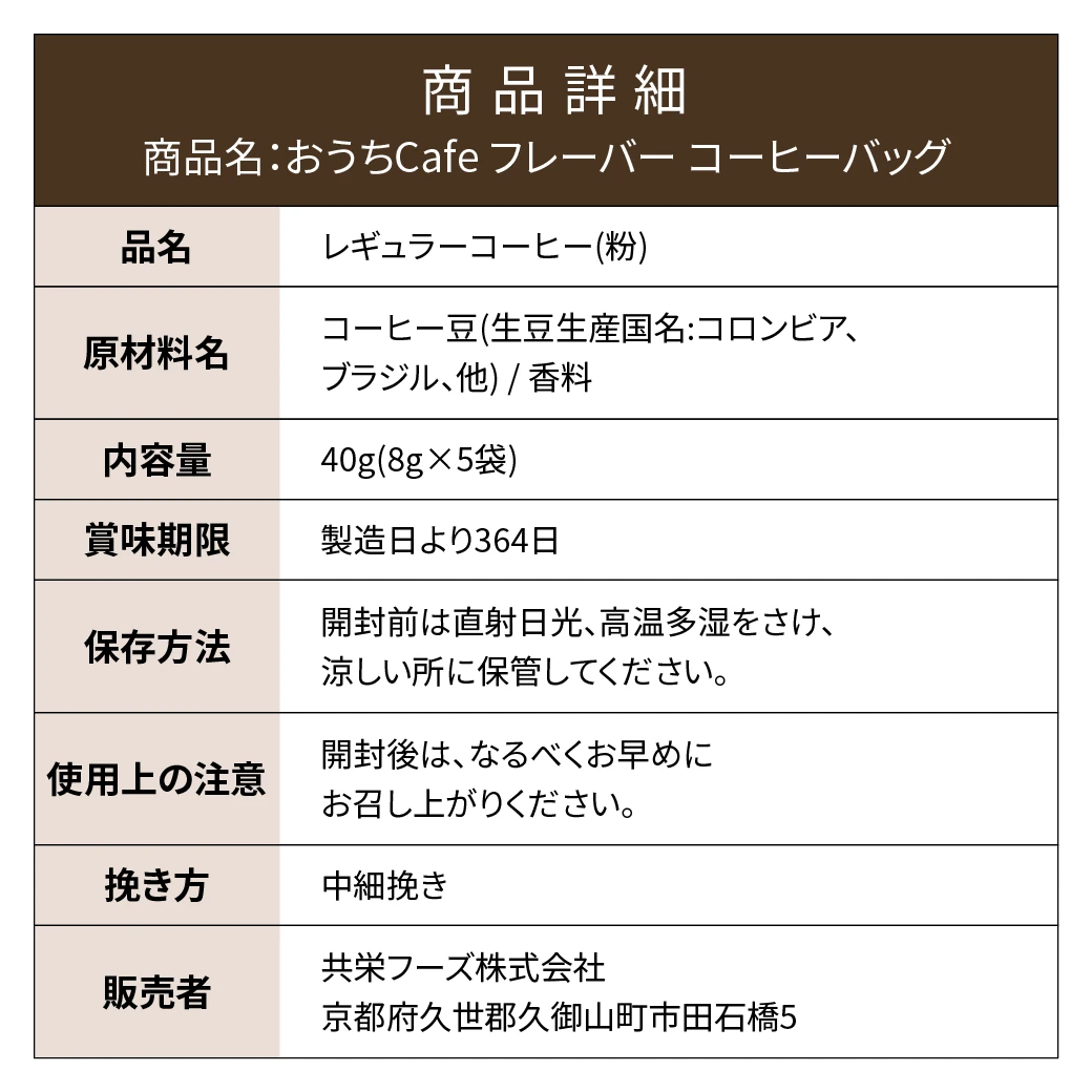 MJB(エムジェービー) <コーヒーバッグ> おうちCafe フレーバーコーヒーバッグ(はちみつ＆ウイスキー) [8g×5袋]