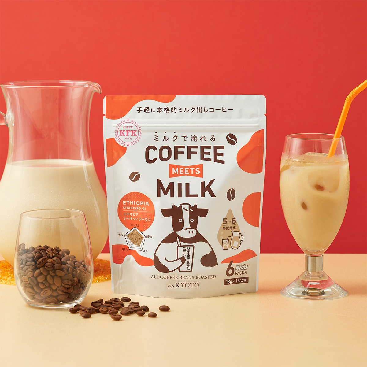 KFK(カフカ) <スタンドパック> COFFEE MEETS MILK シャキッソ [18g×6P]