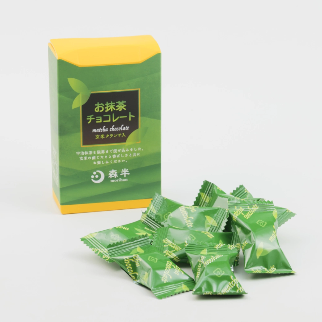 【リピーター様限定★5,400円(税込)以上ご購入でプレゼント！】森半 お抹茶チョコレート (玄米クランチ入) [8個入り]