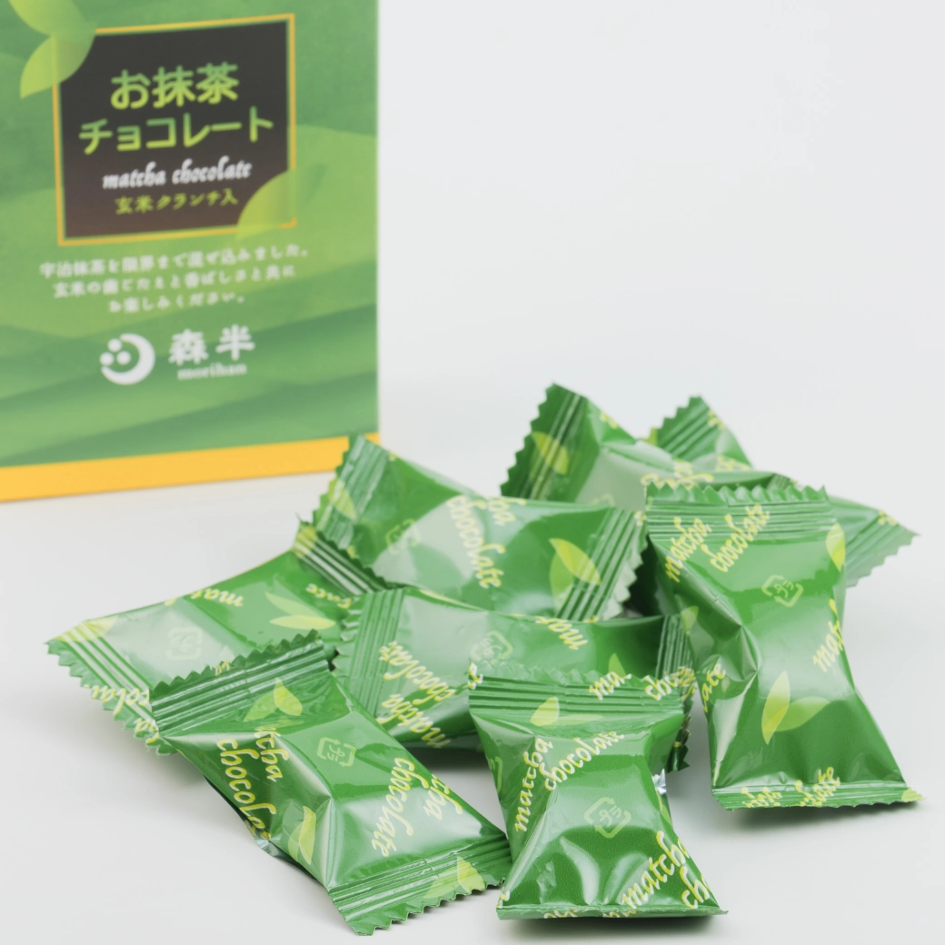 【リピーター様限定★5,400円(税込)以上ご購入でプレゼント！】森半 お抹茶チョコレート (玄米クランチ入) [8個入り]