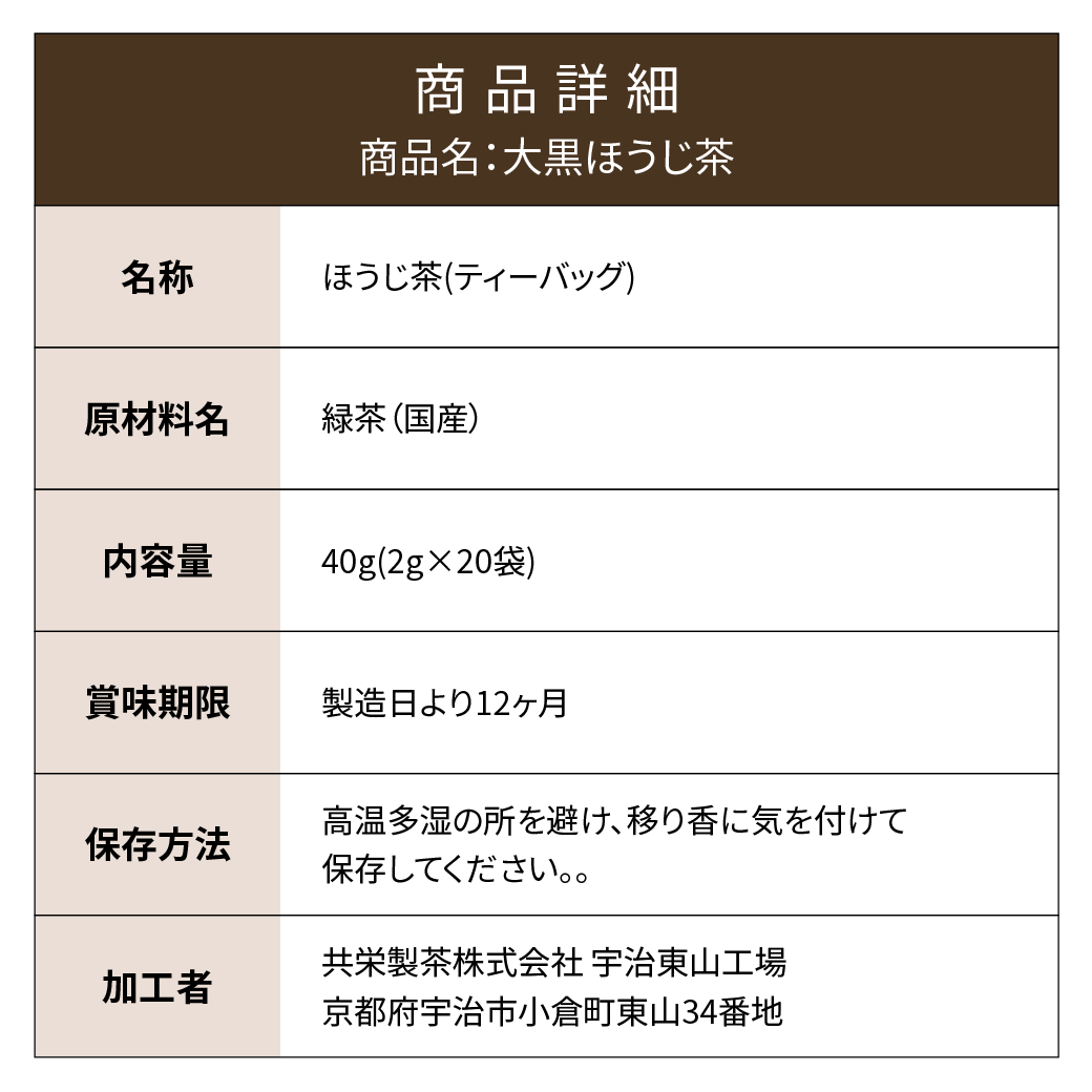 森半 <ティーバッグ> 大黒ほうじ茶 [2g×20袋入り]