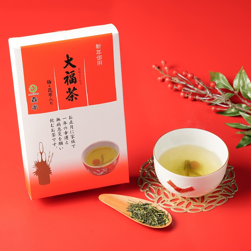 森半 大福茶（おおふくちゃ）30g袋入り≪小梅・結び昆布付き≫ | 煎茶