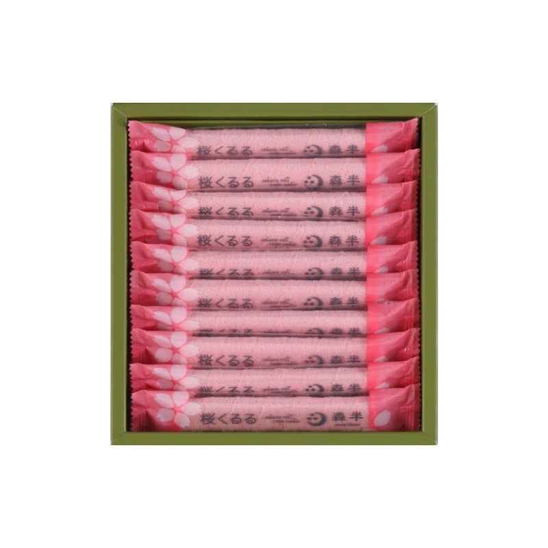 森半 薄焼きロールクレープ 桜くるる [10本入り]