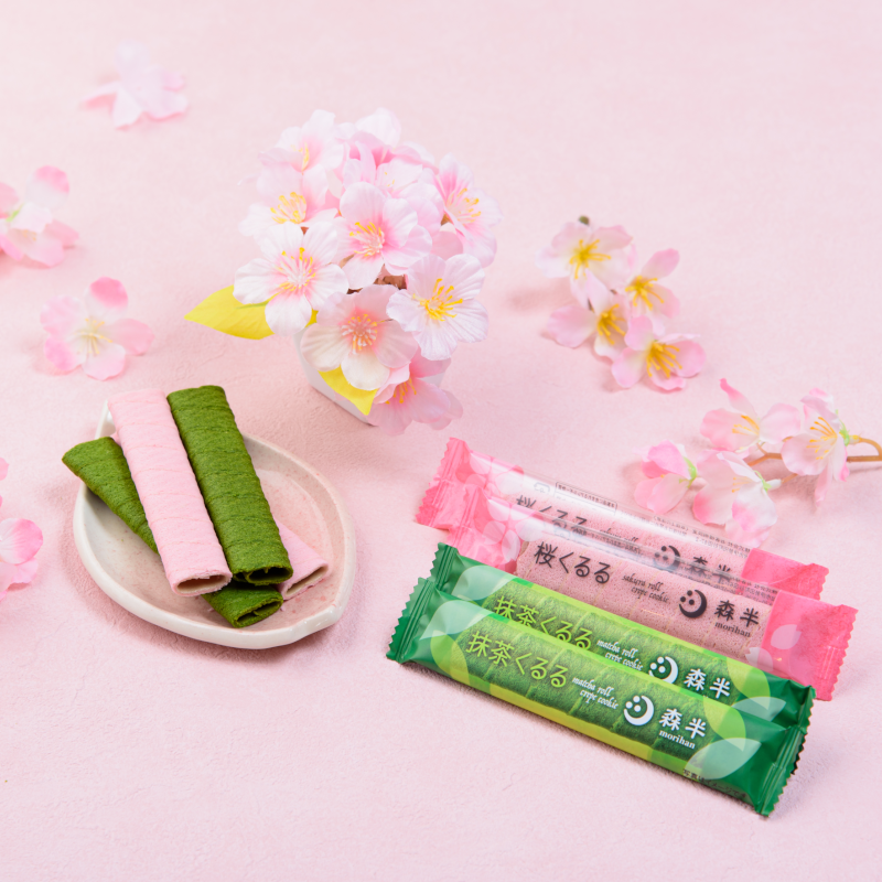 森半 薄焼きロールクレープ 桜＆抹茶くるるセット  [各10本入り]