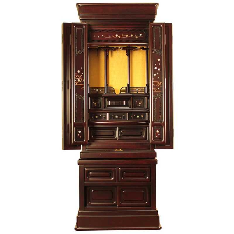 唐木仏壇 紫檀調 花あかり｜モダン仏壇、現代的な仏壇のもりきよ