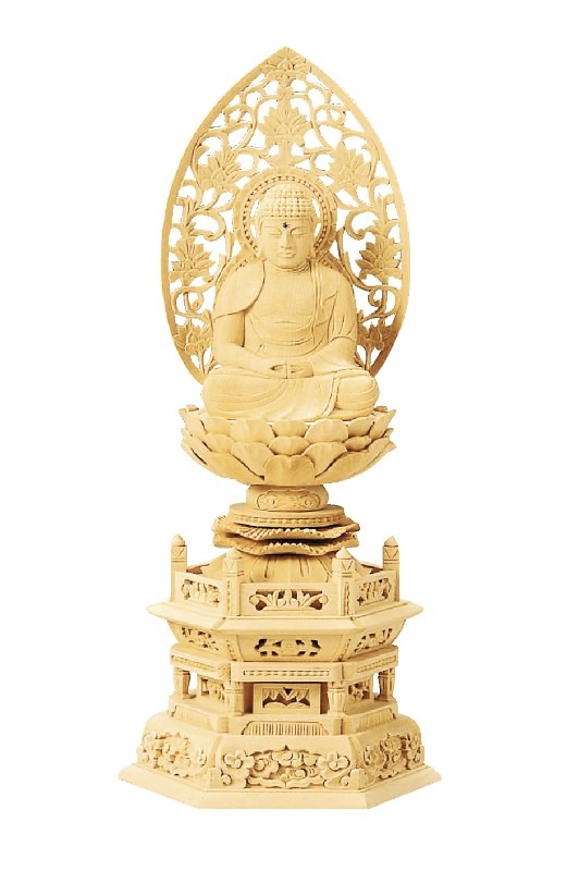 総白木 六角台座 座弥陀｜モダン仏壇、現代的な仏壇のもりきよ