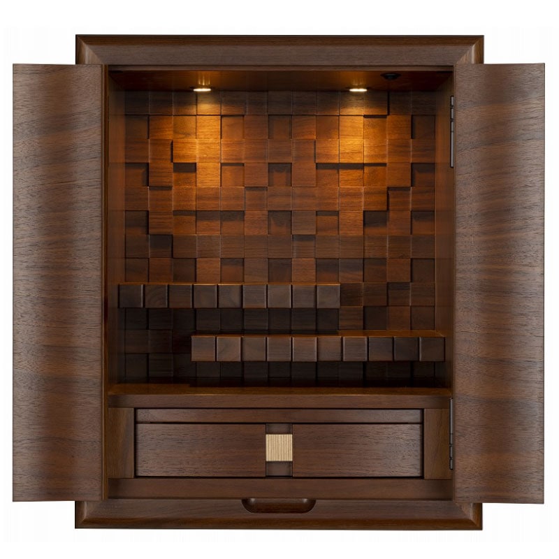 仏壇 モダン上置仏壇 [ふじ] 18号 = 存在感あるワイドな幅60cm、北海道産