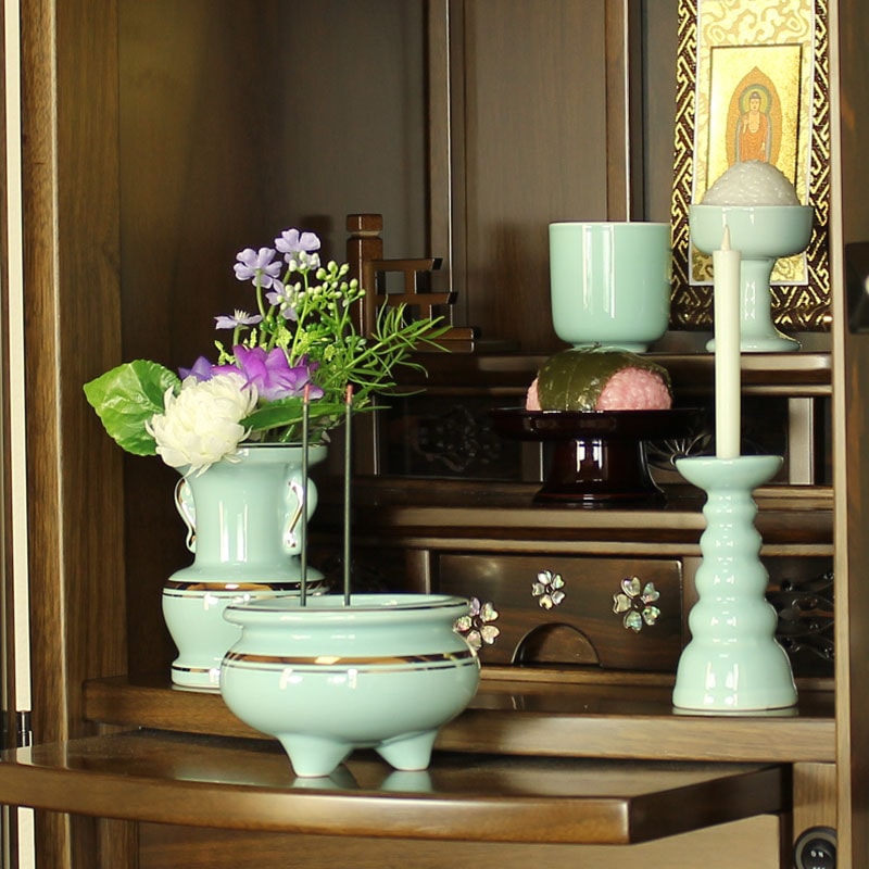 はじめてのお参り仏具一式セット青磁｜モダン仏壇、現代的な仏壇