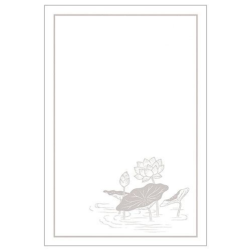 喪中ハガキ インクジェット 蓮花(30枚) 郵便枠グレー ハート PJG721 m