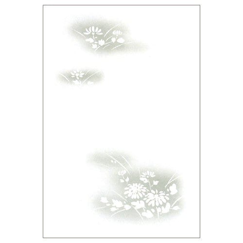 喪中ハガキ インクジェット 野菊(30枚) 郵便枠グレー ハート PJG625 m