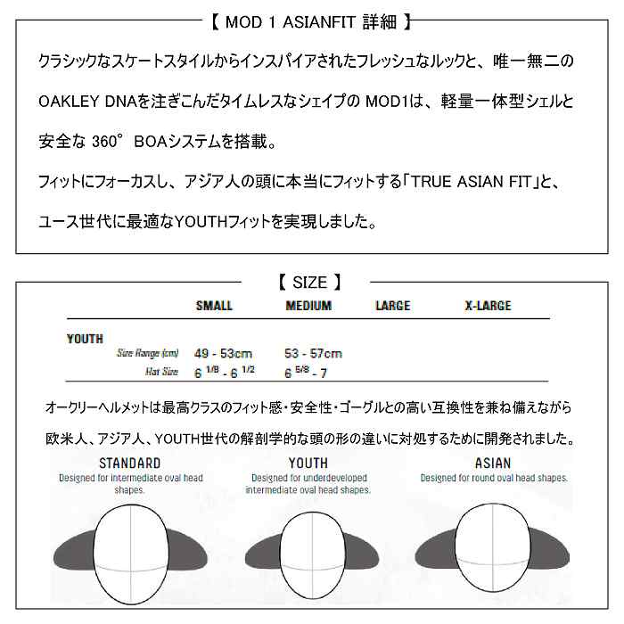 OAKLEY オークリー MOD1 YOUTH MIPS モッドワン ミップス ジュニア