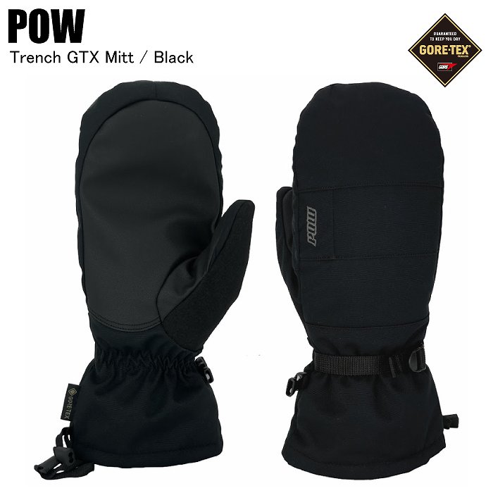 pow グローブ　スノーボード　ミトン　gore-tex　ゴアテックス POW パウ Trench GTX Mitt トレンチゴアテックスミトン Black ブラック
