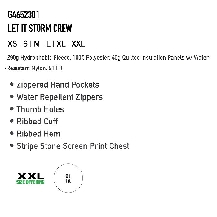 VOLCOM ボルコム ウェア LET IT STORM CREW 22-23 PYP メンズ