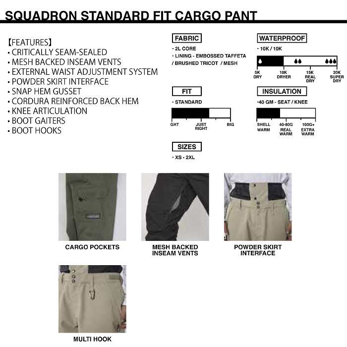 SESSIONS セッションズ SQUADRON PANT BLACK 23-24 ボードウェア