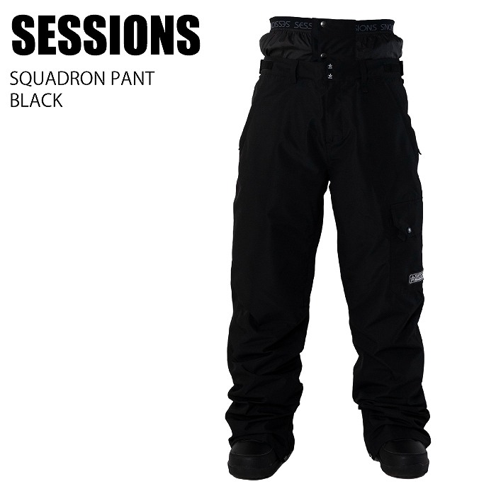 SESSIONS スノーボードパンツ M ブラック SESSIONS セッションズ SQUADRON PANT BLACK 23-24 ボードウェア