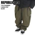 REPUBLIC&CO ��ѥ֥�å� 7TH CHAMBER CARGO PANTS Olive 24-25 ������ ��˥��å��� �ѥ�� ���Ρ��ܡ��� �饤�ȥ����� �ɿ�
