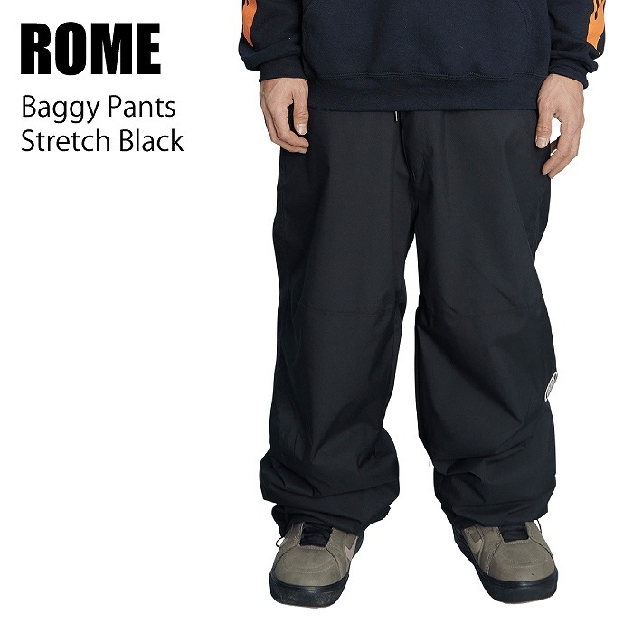 ROME ローム BAGGY PANTS STRETCH BLACK 24-25 ウエア メンズ パンツ