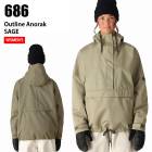 686 ���å��������ȥ��å��� M4WN321 OUTLINE SHELL ANORAK SAGE 24-25 ������ ��ǥ����� ���㥱�å� �����ϥ�