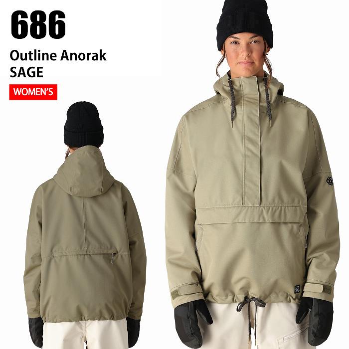 686 シックスエイトシックス M4WN321 OUTLINE SHELL ANORAK SAGE 24-25