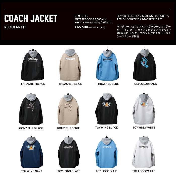 AA ダブルエー COACH JACKET GONZ FLIP BLACK 24-25 ウエア