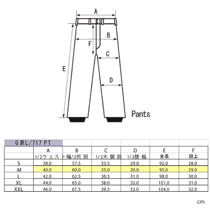 AA ダブルエー (W) GIRL 717 PANTS BLACK 24-25 ウエア