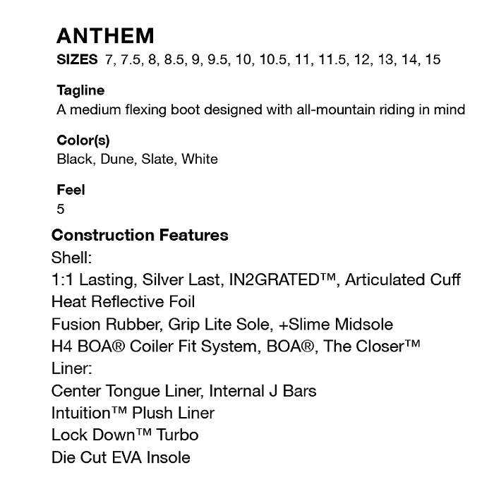 2025 RIDE ライド ANTHEM アンセム BLACK 24-25 BOA スノーボード