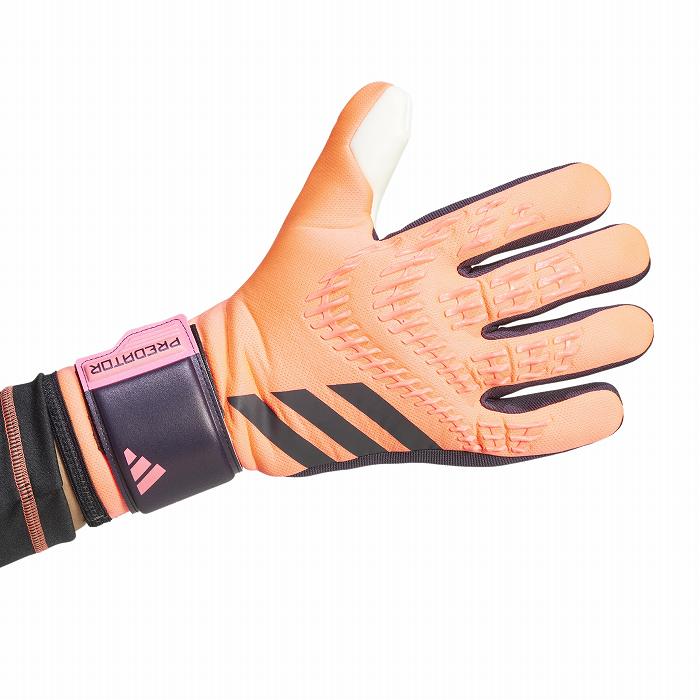 15%セール　美品　adidas レザーグローブ オレンジ黒　キッズ セール 美品 adidas レザーグローブ オレンジ黒 キッズ セール