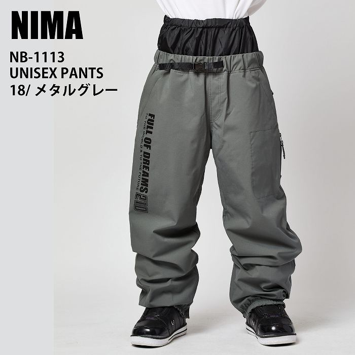 スノーボードウェアー グレー デニム NIMA ニーマ NB-1113 ライトウォーム パンツ 18 24-25 ウエア ユニ