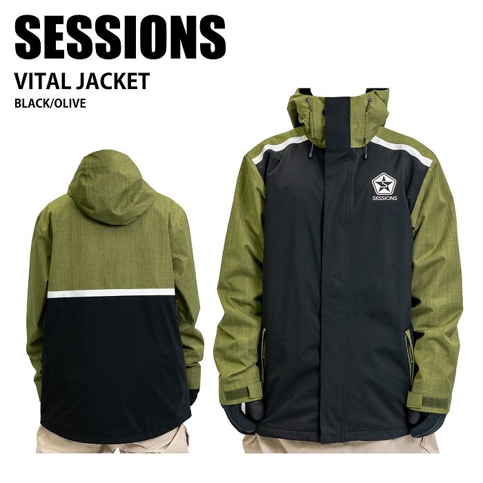 SESSIONS ���å���� VITAL JACKET BLACK/OLIVE 24-25 ������ ��˥��å��� ���㥱�å� ������ ���Ρ��ܡ���