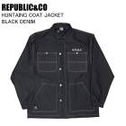 REPUBLIC&CO ��ѥ֥�å� HUNTAING COAT JACKET �ϥ�ƥ��󥰥����ȥ��㥱�å� BLACK DENIM ���Ρ��ܡ��� ������ ���㥱�å�