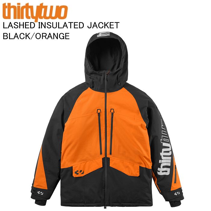 【超希少】Biltwell Thirtytwoスノーボードウェア　ジャケット 黒 THIRTYTWO サーティーツー LASHED INSULATED JACKET BLACK/ORANGE