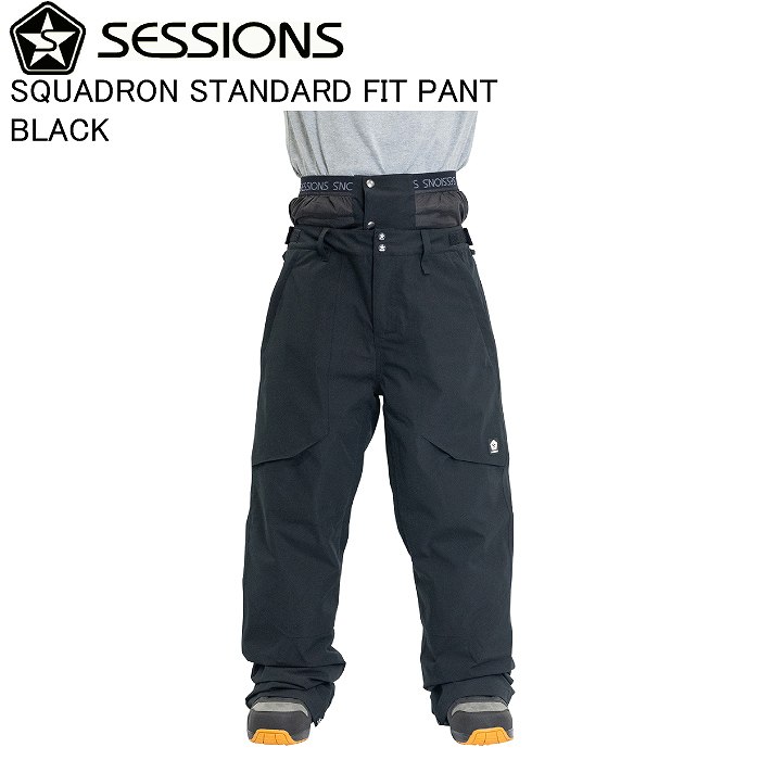 SESSIONS セッションズ SSFW250009 SQUADRON STANDARD FIT PANT BLACK スノーボード ウェア パンツ スノボ 25-26モデル SESSIONS セッションズ SSFW250009 SQUADRON STANDARD FIT PANT BLACK