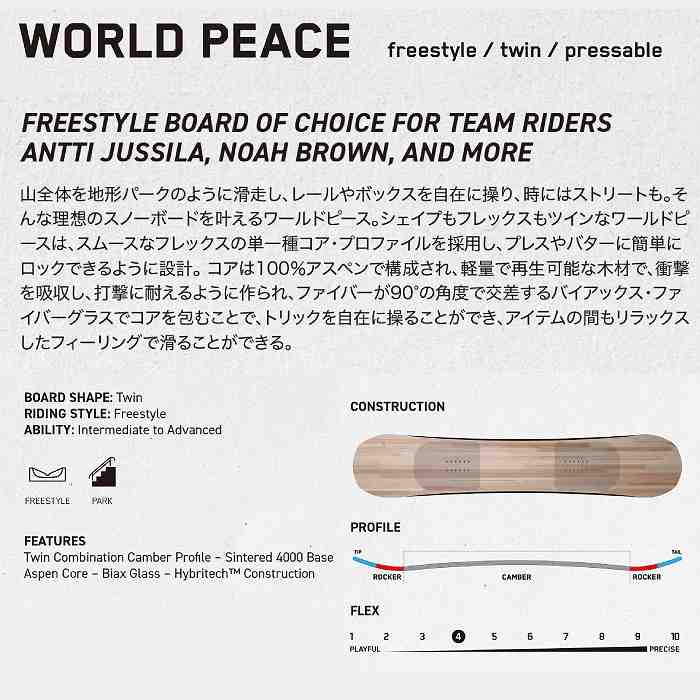 2026 K2 ケーツー WORLD PEACE ワールドピース 25-26 ボード板