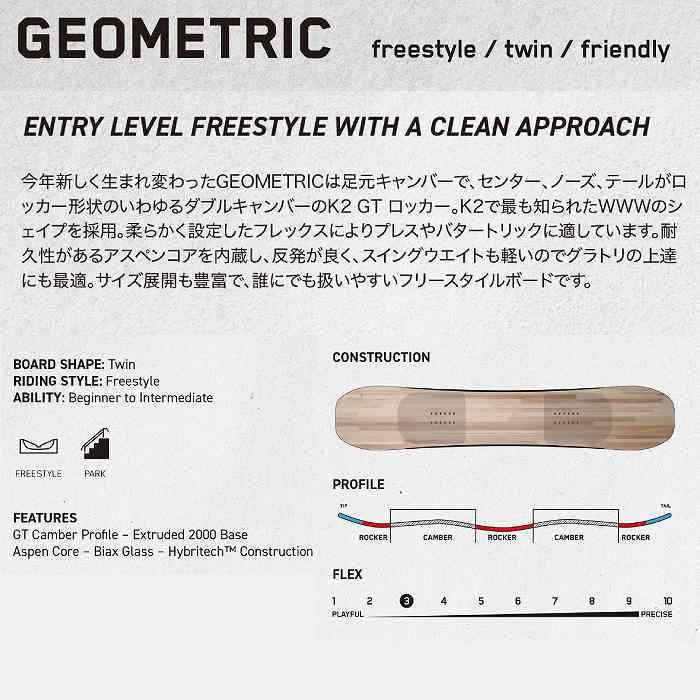 2026 K2 ケーツー GEOMETRIC ジオメトリック 25-26 ボード板
