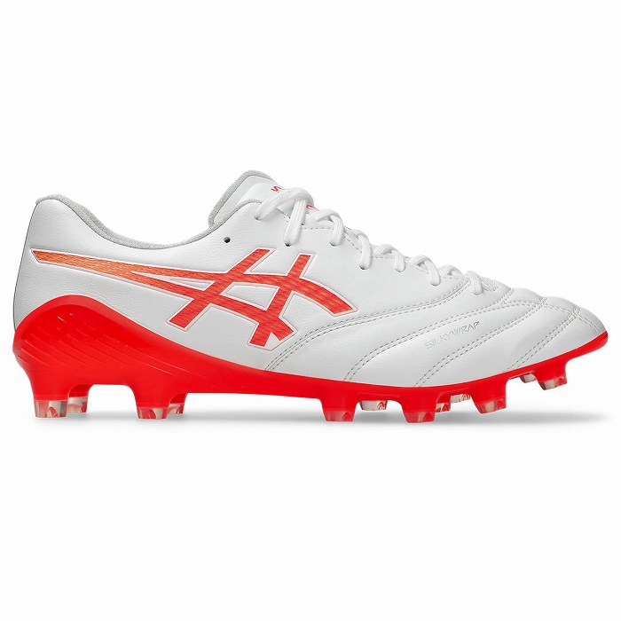 ASICS サッカーシューズ ホワイト/レッド ASICS アシックス DS LIGHT X-FLY 6(ホワイト×フラッシュレッド