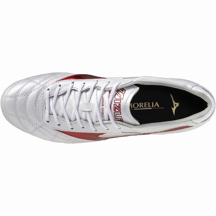 MIZUNO MORELIA2 JAPAN サッカースパイク ホワイト レッド MIZUNO ミズノ MORELIA 2 JAPAN AG(ホワイト×レッド) P1GA250360
