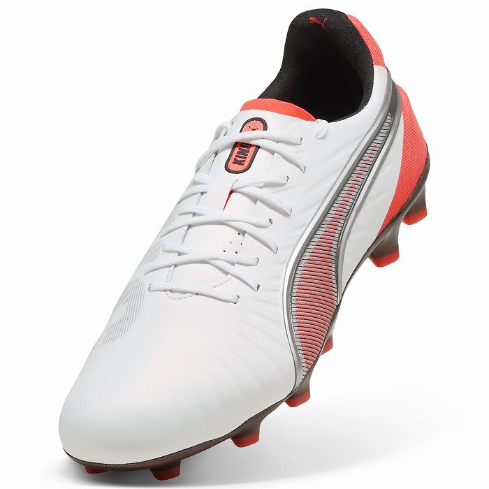 PUMA KING サッカーシューズ ホワイト/オレンジ PUMA プーマ キング マッチ HG+MID ジュニア(ホワイト×オレンジ