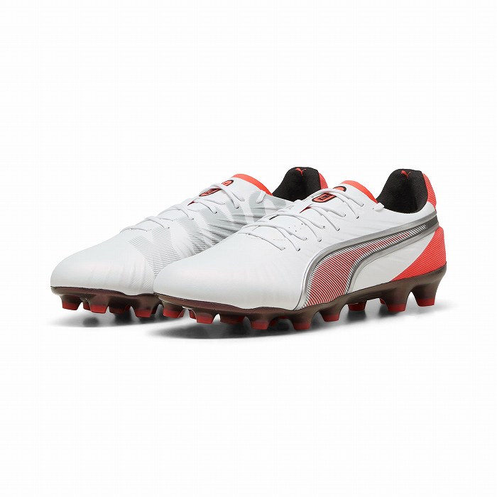 PUMA KING サッカーシューズ ホワイト/オレンジ PUMA プーマ キング アルティメット HG/AG(ホワイト×シルバー×オレンジ