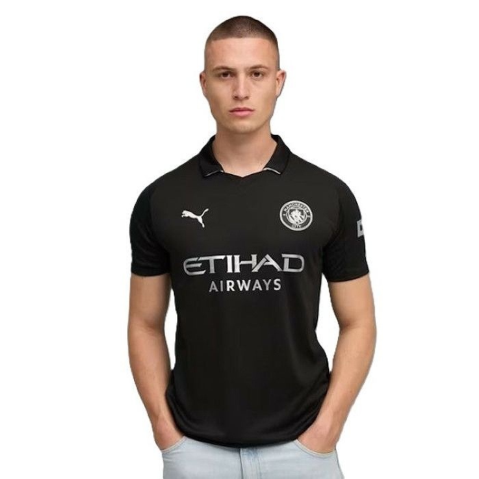 PUMA プーマ マンチェスターシティ 25-26 アウェイ 半袖 レプリカ ユニフォームシャツ(ブラック) 780350 02 PUMA プーマ マンチェスターシティ 25-26 アウェイ 半袖 レプリカ