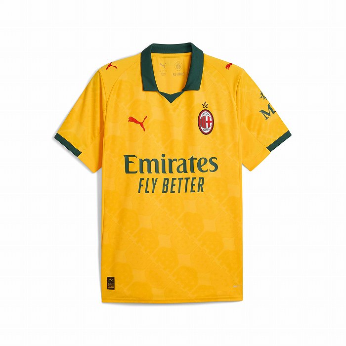 PUMA プーマ ACミラン 25-26 3rd 半袖 レプリカ ユニフォームシャツ(イエロー) 779979 03 PUMA プーマ ACミラン 25-26 3rd 半袖 レプリカ ユニフォームシャツ