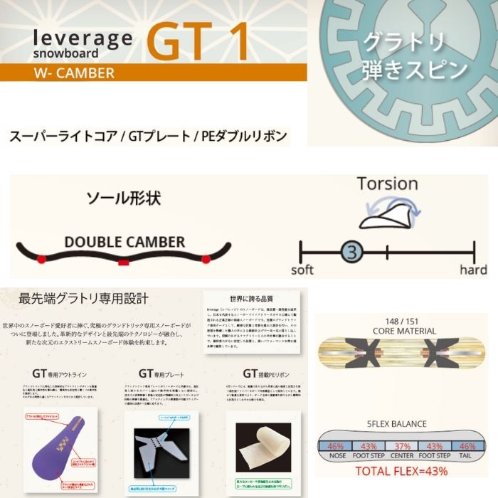 2027 LEVERAGE レバレッジ GT1 MENS 26-27 グラトリ ボード板