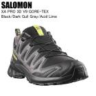 SALOMON ������� L47987300 XA PRO 3D V9 GTX BLACK/DARK GULL GRAY/ACID LIME ������󥹥ˡ����� ���ˡ����� ���塼�� �� ���