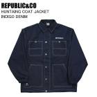 REPUBLIC&CO ��ѥ֥�å� HUNTAING COAT JACKET �ϥ�ƥ��󥰥����ȥ��㥱�å� INDIGO DENIM ���Ρ��ܡ��� ������ ���㥱�å� 26-27