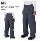 686 ���å��������ȥ��å��� OUTLINE SHELL PANT �����ȥ饤�� ������ �ѥ�� NVYD ���������� ��ǥ����� ���Ρ������� 26-27