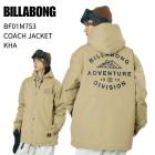 [OUTLET] BILLABONG �ӥ�ܥ� BF01M753 COACH JACKET ������ ���㥱�å� KHA ���Ρ��ܡ��� ���Υ� ������ ������ 25-26
