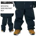 [OUTLET] BILLABONG �ӥ�ܥ� BF01M702 WIDE RIB PANT �磻�� ��� �ѥ�� BLK ���Ρ��ܡ��� ���Υ� ������ ������ 25-26