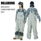 [OUTLET] BILLABONG �ӥ�ܥ� BF01M701 CARGO BIB PANT ������ �ӥ� �ѥ�� GGY ���Ρ��ܡ��� ���Υ� ������ ������ 25-26