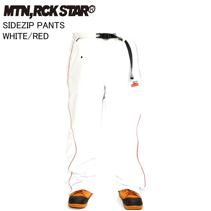 MTN.ROCK STAR マウンテンロックスター SIDEZIP PANTS WHITE/RED 