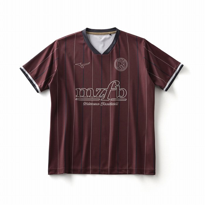 最新ユニフォーム矢板中央Mizuno 赤 ストライプ 長袖 49 昇華】GK長袖